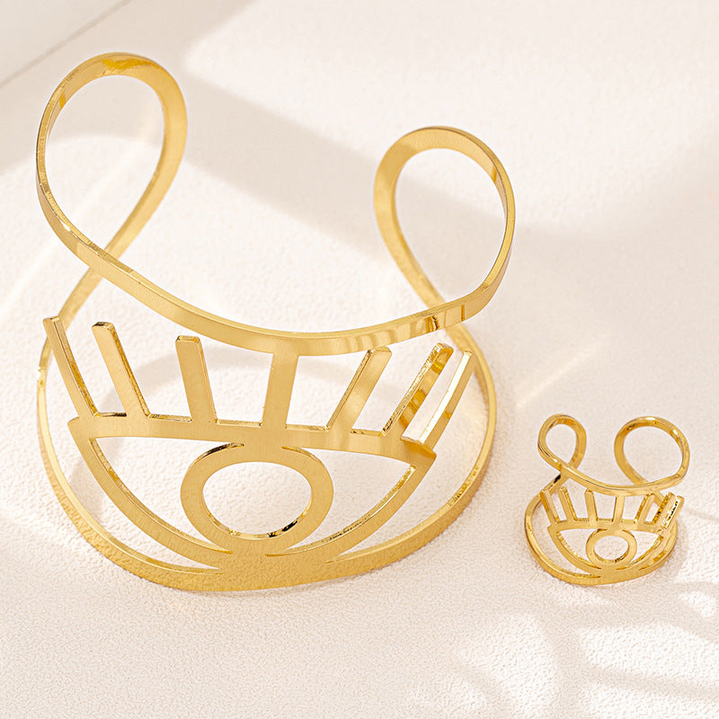 Planderful Vienna Verve Jewelry Set – Exaggerated Metal Devil's Eye Design