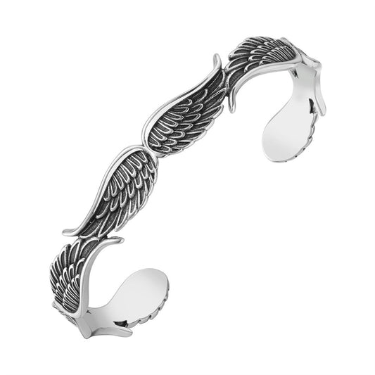 Planderful Titanium Steel Bracelet Unisex Feather Design