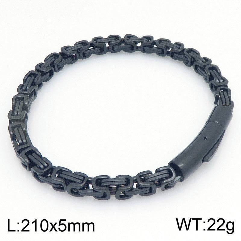 Hip-Hop Double Chain – Vacuum Electroplated Emperor Chain Stainless Bracelet
