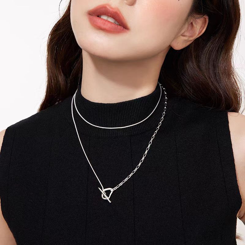 Planderful Jewelry 18K Gold Plated Steel Necklace With Adjustable Sweater Chain For Women