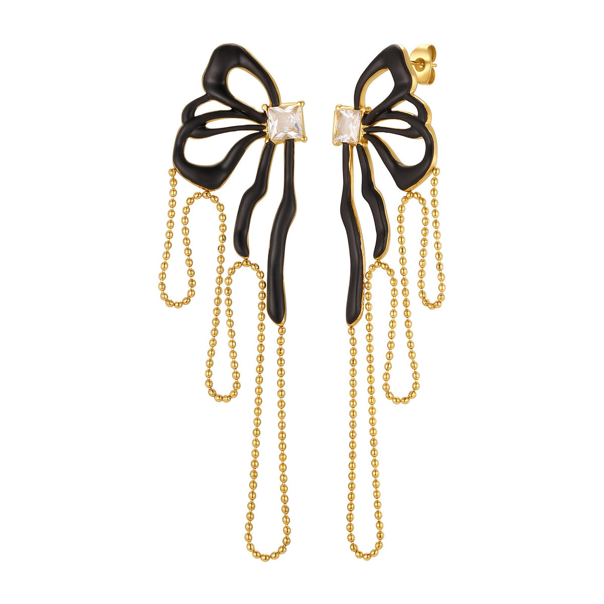 Stainless Steel Zircon Earrings