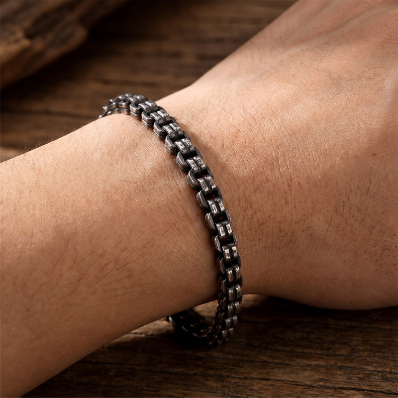 Stylish – Atmospheric Checkered Chain – Box Chain In Japan & South Korea Bracelet