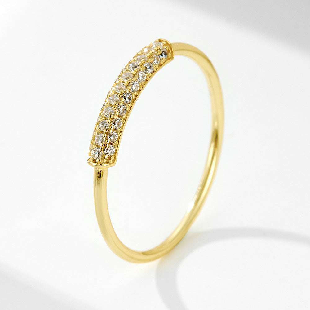 S925 Sterling Silver Micro-Inlaid Zircon Ring And Index Finger Ring Tail Ring