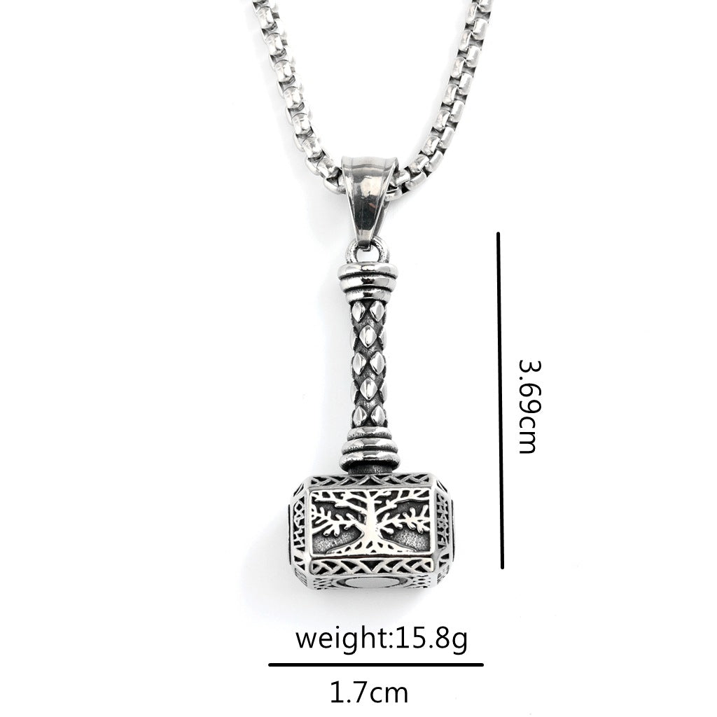 Vintage Tree of Life Viking Stainless Steel Men's Pendant Necklace