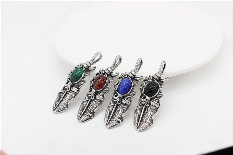 Planderful Feather Pendant Titanium Steel For Men And Women Unisex Hip Hop Accessory With Protection Statement