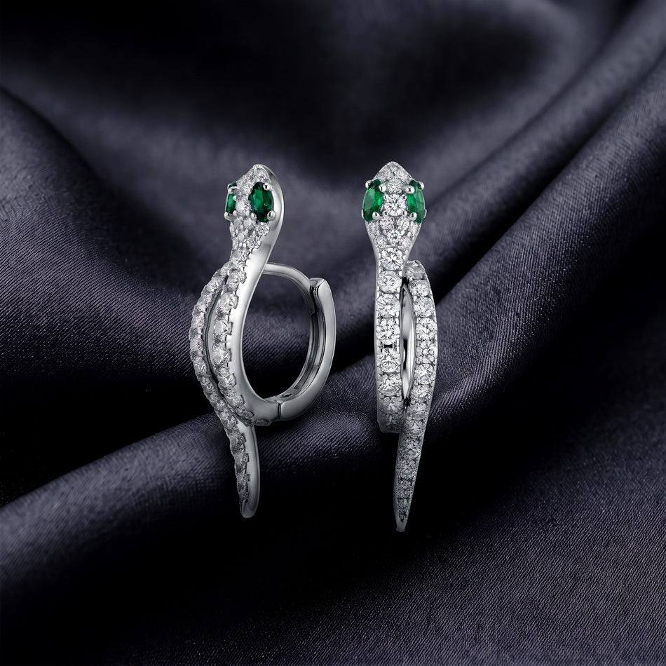 S925 Sterling Silver Snake Hoop Earrings
