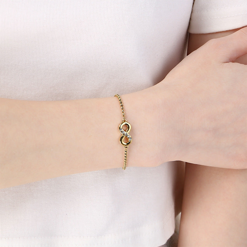 Minimalist Infinity Symbol Bracelet Unisex Commuter Design Sense 8 Characters Adjustable