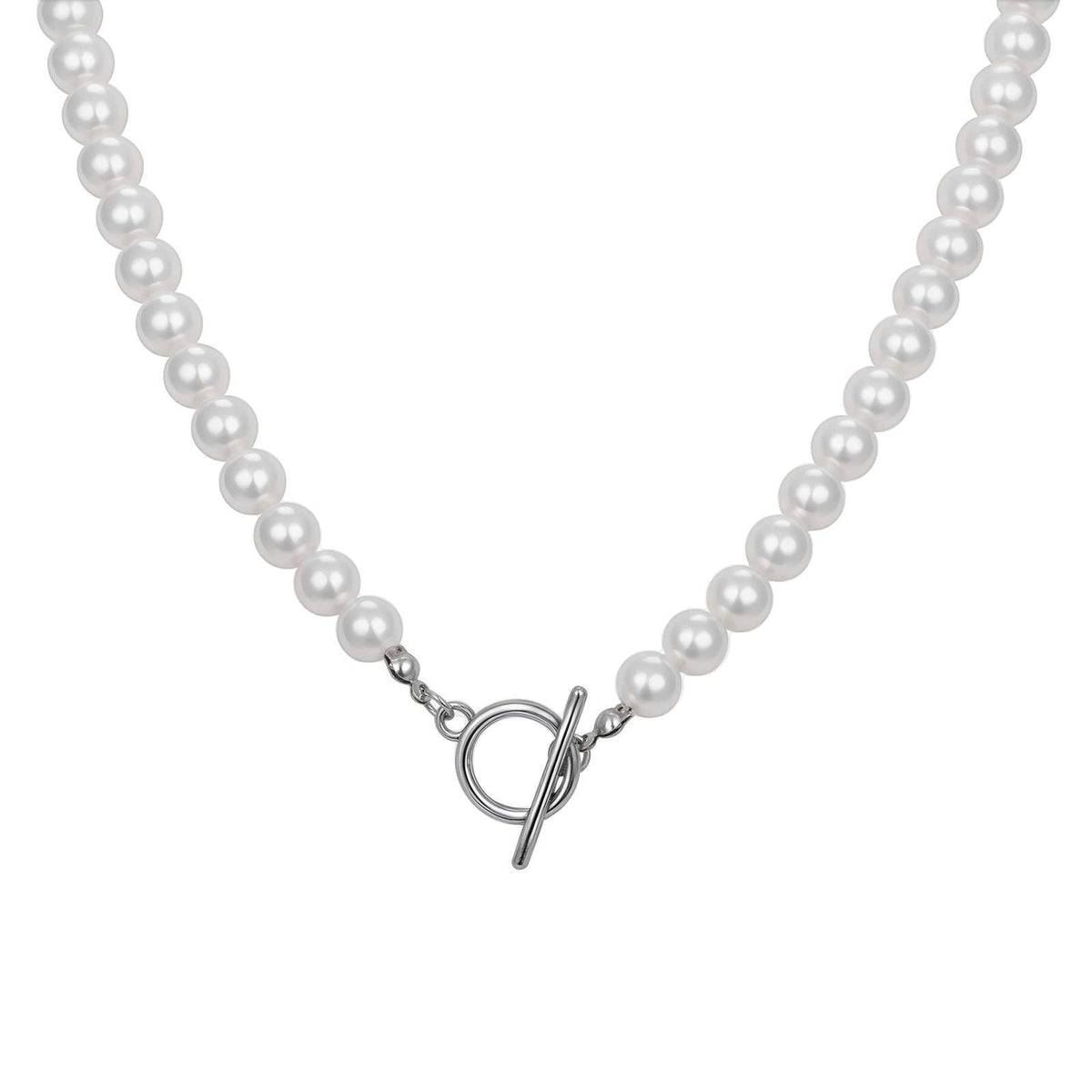 Baroque Style Alloy Toggle Clasp Imitation Pearl Beaded Necklace – Unisex