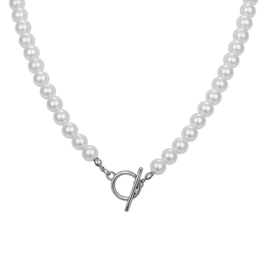 Baroque Style Alloy Toggle Clasp Imitation Pearl Beaded Necklace – Unisex
