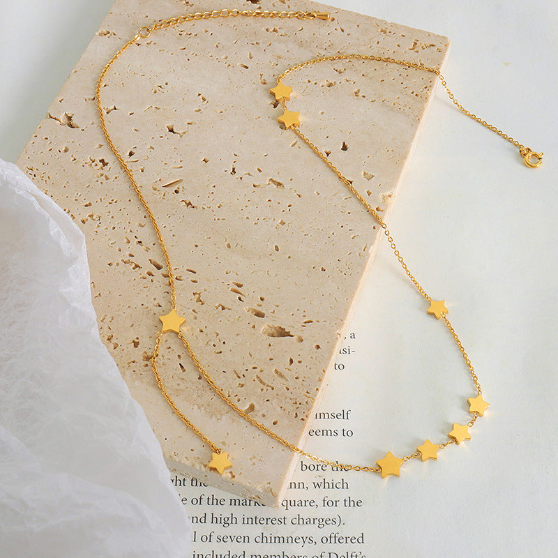 Golden Tassel Pentagram Necklace by Planderful - Chic and Stylish French-inspired Jewelry