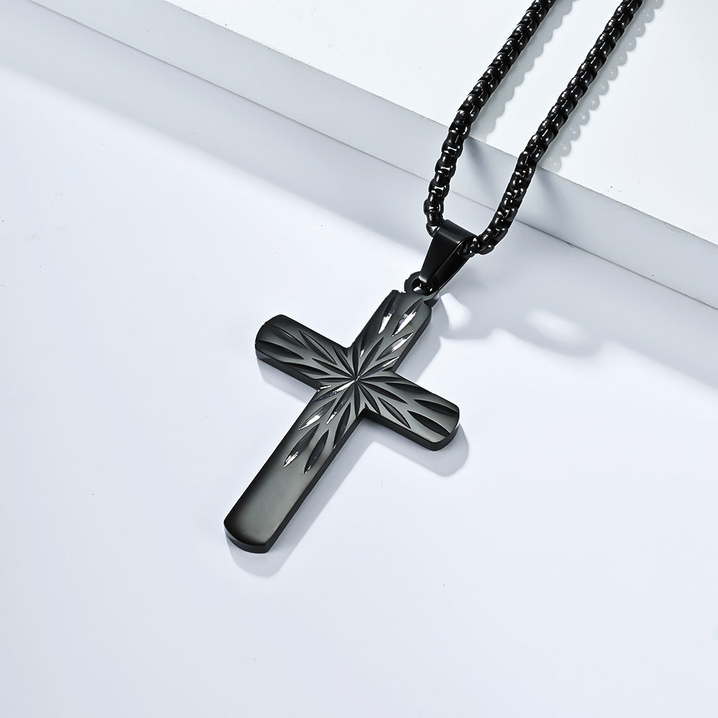 Steel Necklace - Minimalist Cross