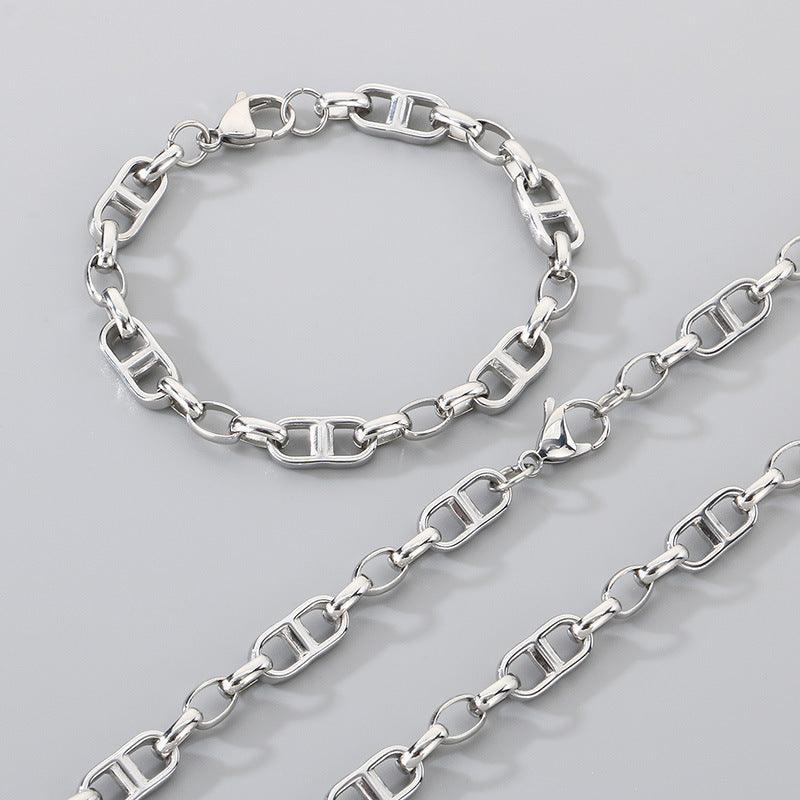 Hipster Hip Hop Japanese Chain Necklace Bracelet For Men