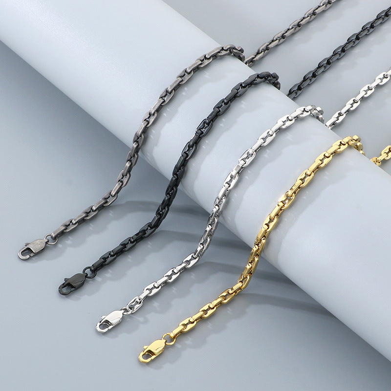 Planderful Premium Titanium Steel Mens Bracelet Interlock