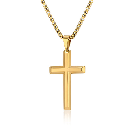 Steel Necklace – Minimalist Cross Pendant