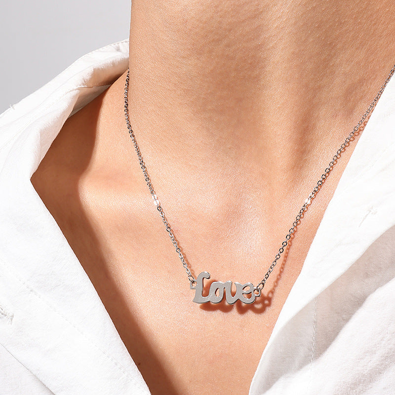 Hollow Letter Love Necklace - Vienna Verve Collection