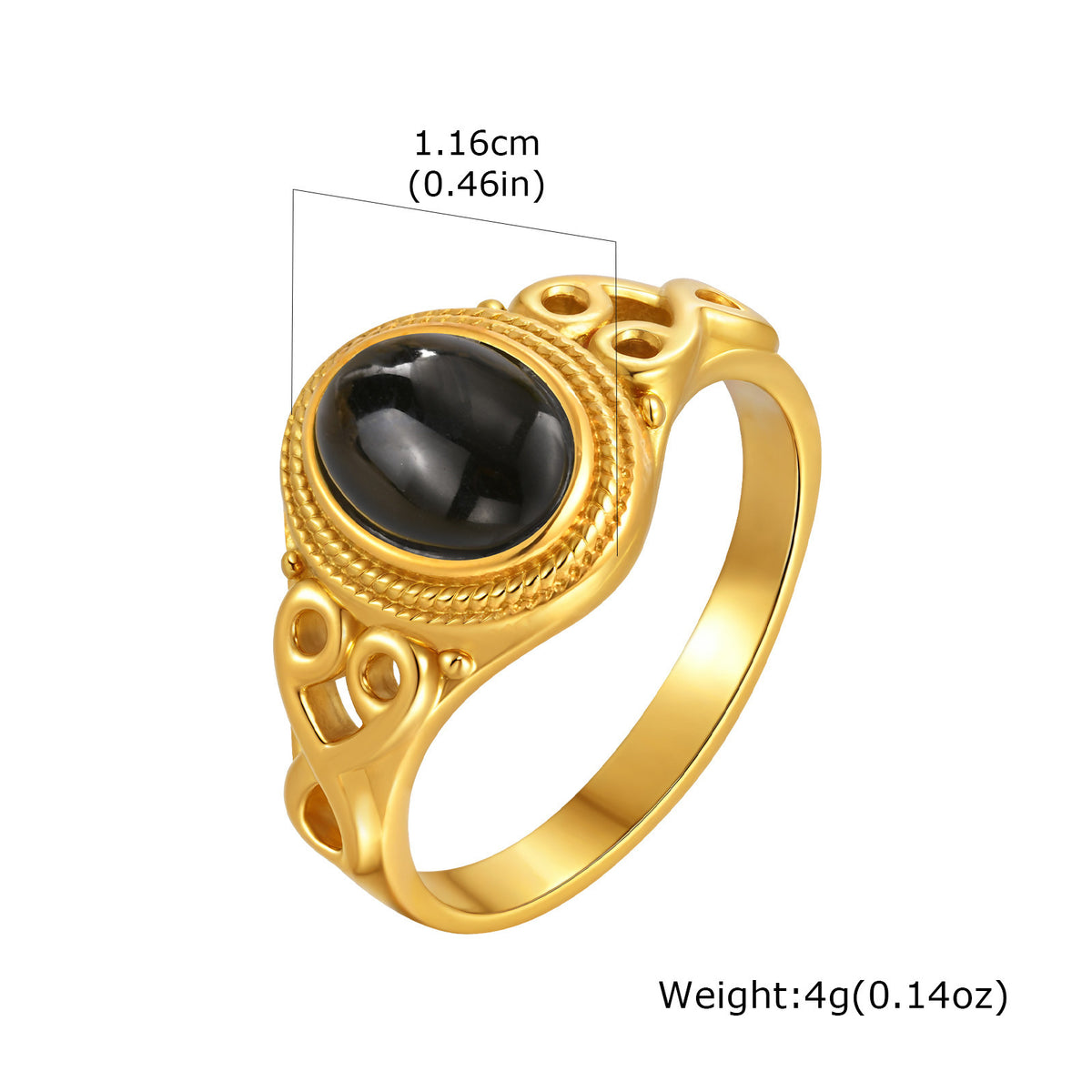 Ladies Stainless Steel Natural Stone Opal Oval Casting Ring –