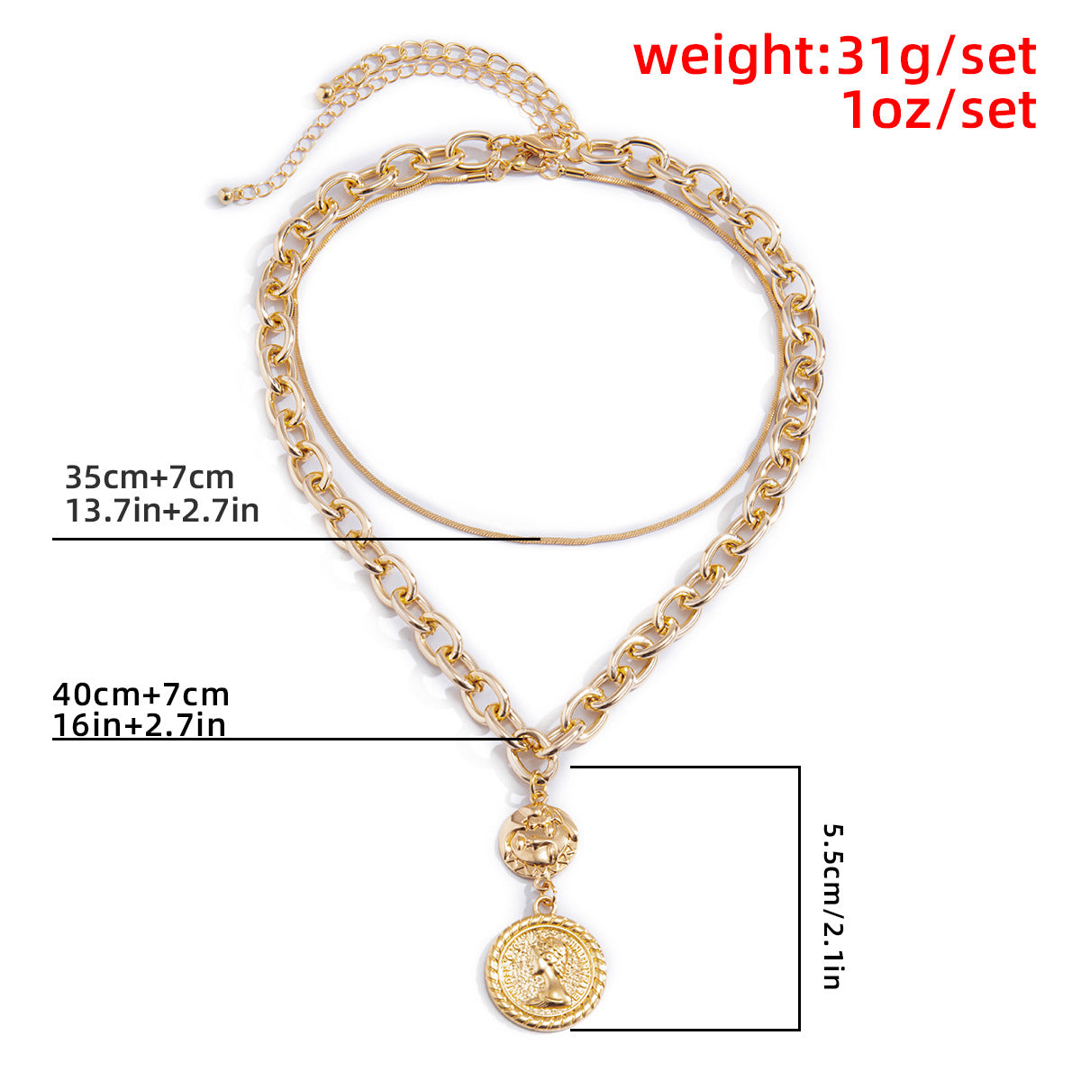 Heart, Eye & Cross Fringe Necklace
