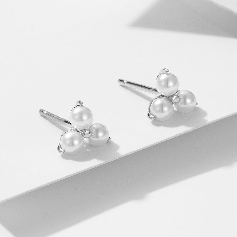 S925 Sterling Silver Pearl Stud Earrings
