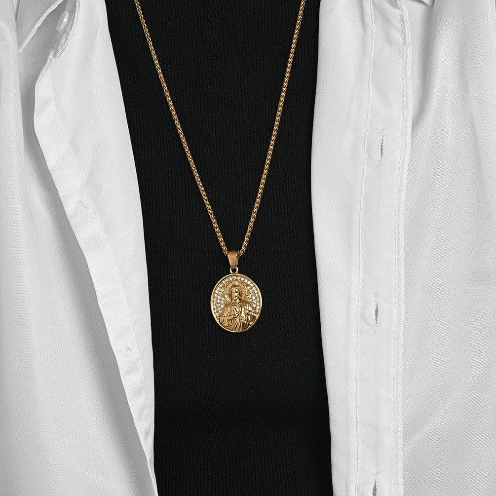 Stainless Steel Zircon Vintage Necklace