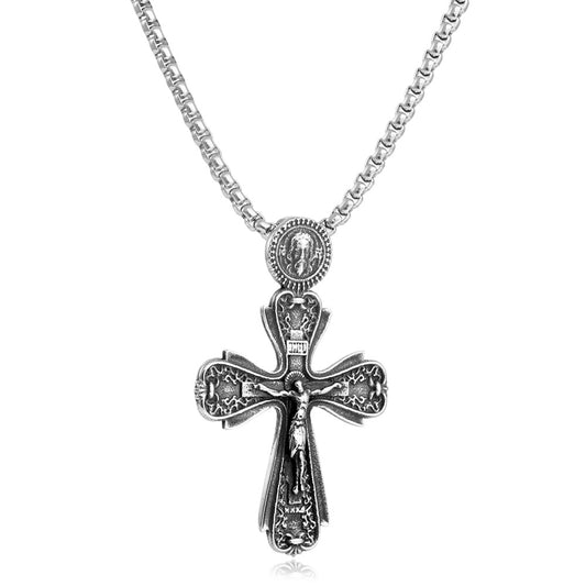 European And American Stainless Steel Cross Pendant Necklace
