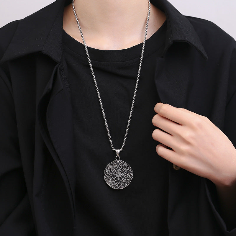 Titanium Steel Necklace – Statement Men's Viking Talisman