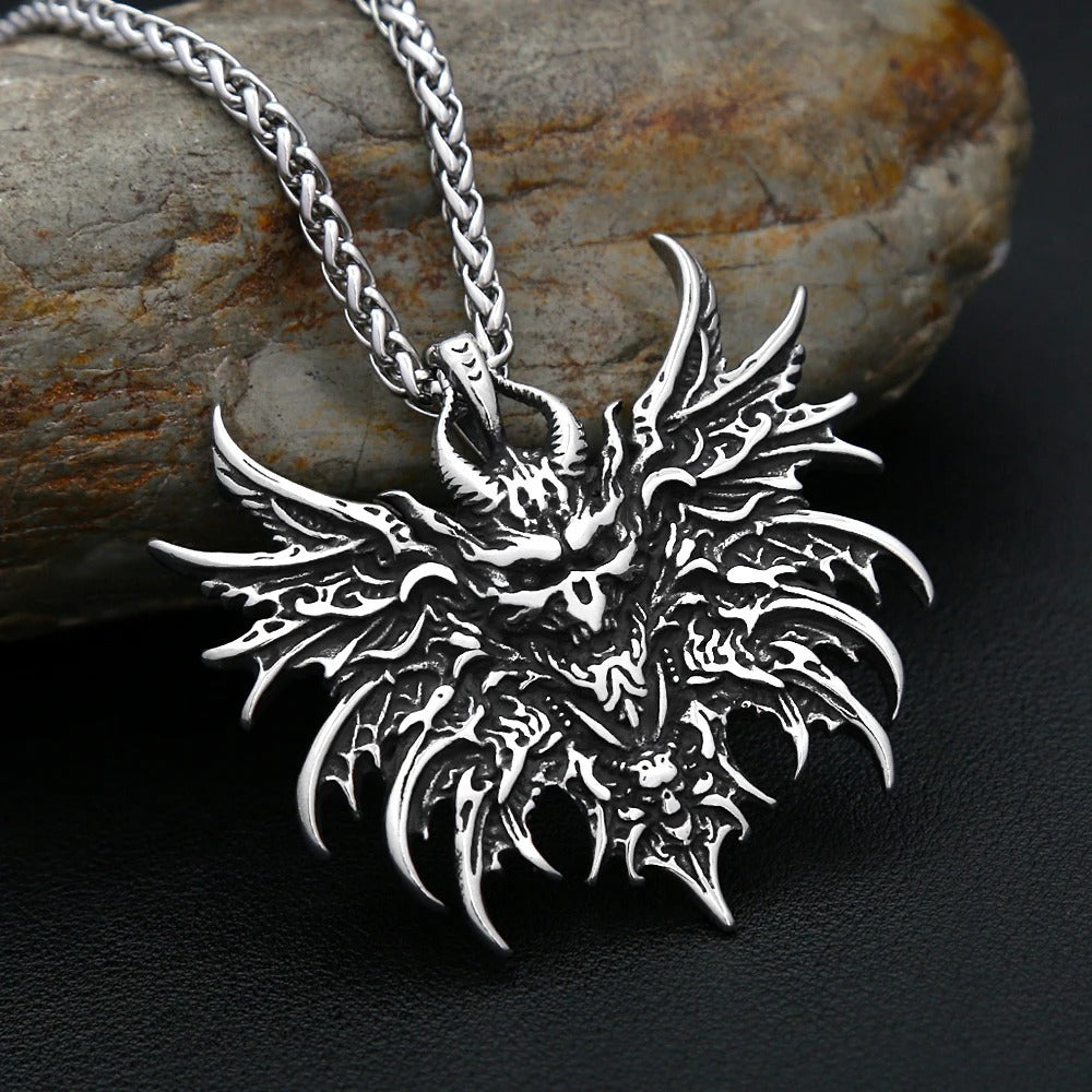 Skull Viking Stainless Steel Men's Pendant Necklace