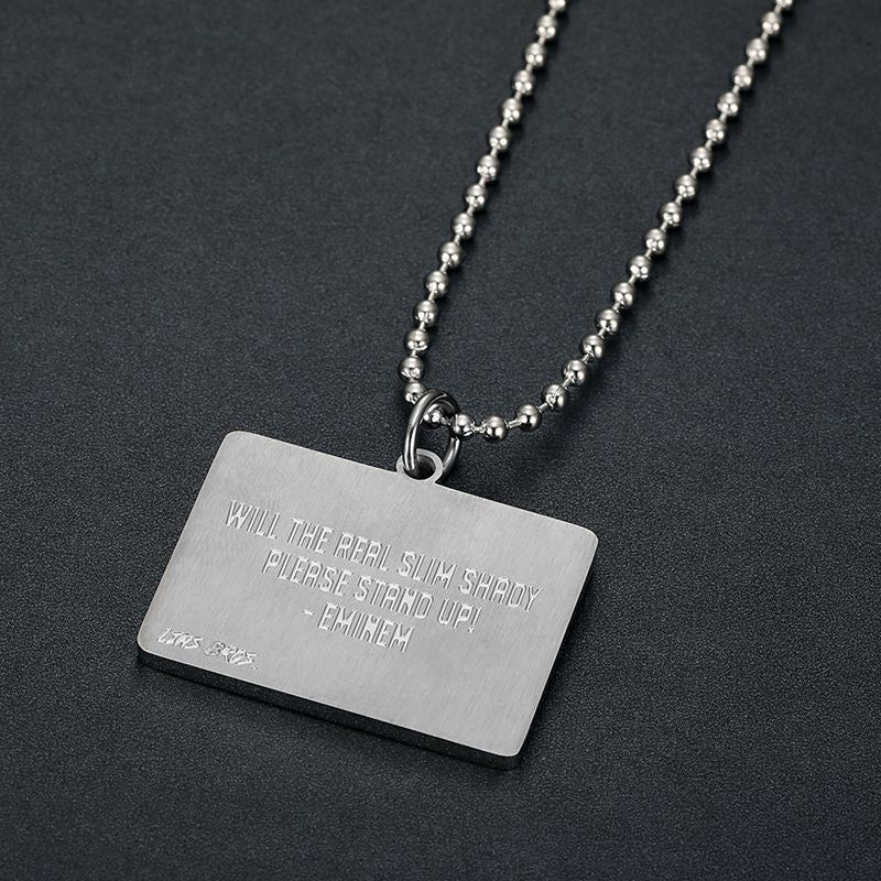 Planderful Hip Hop Pendant Necklace Durable Titanium Steel Eminem Style For Rap Fans Urban Collectors