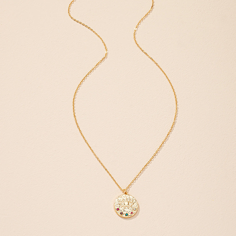 Sunflower and Eye Charm Necklace - Vienna Verve Collection