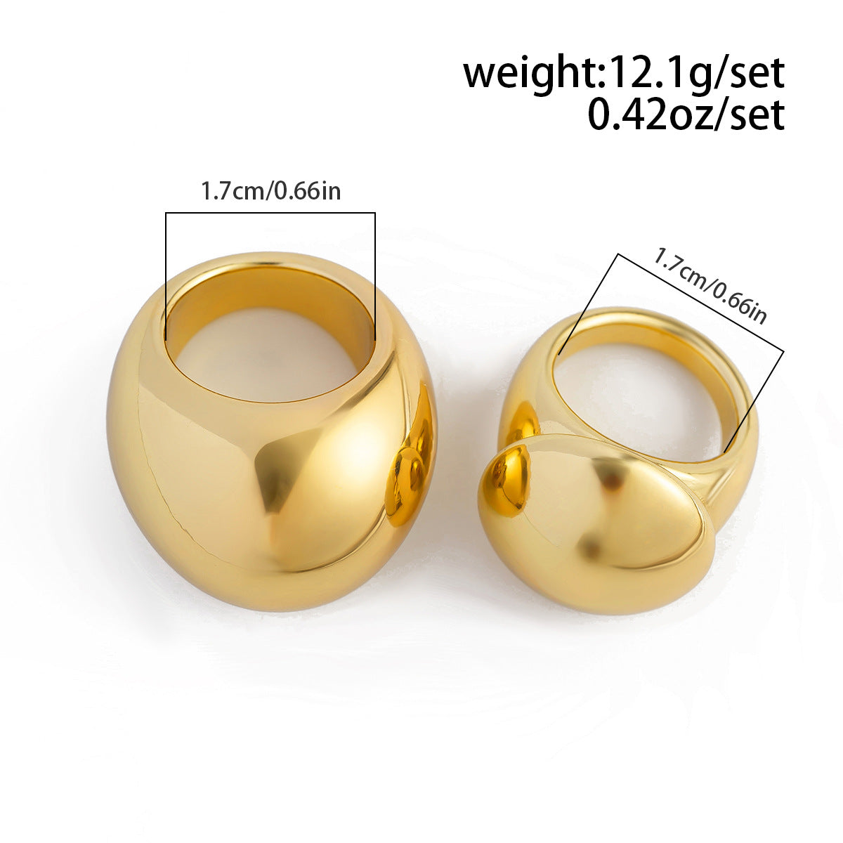 Planderful Vienna Verve Geometric Statement Ring Set For Modern Women Bold Two Piece Jewelry