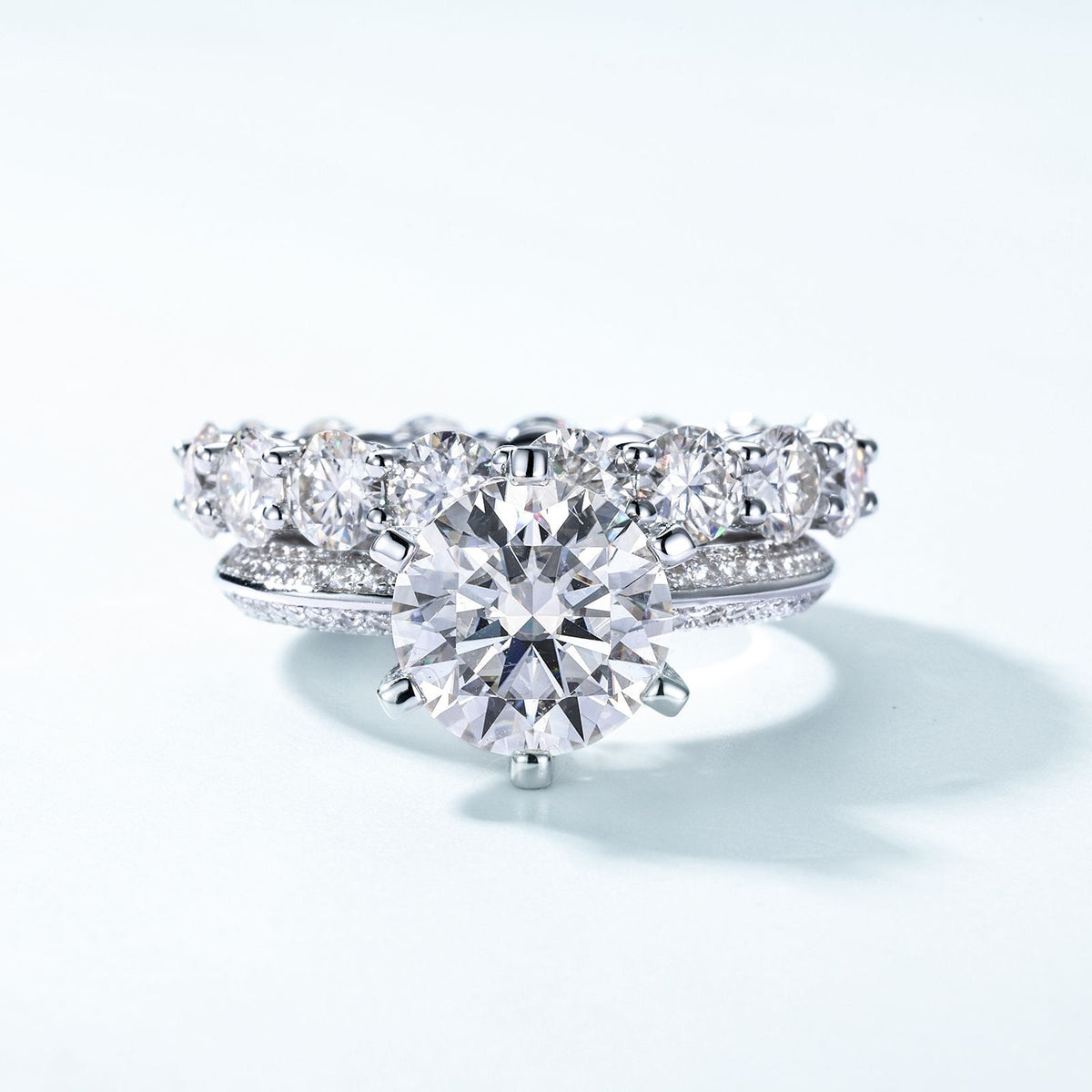 Planderful Classic Moissanite Sterling Silver Ring – 4 × 4 mm, 0.25 ct – Style 2