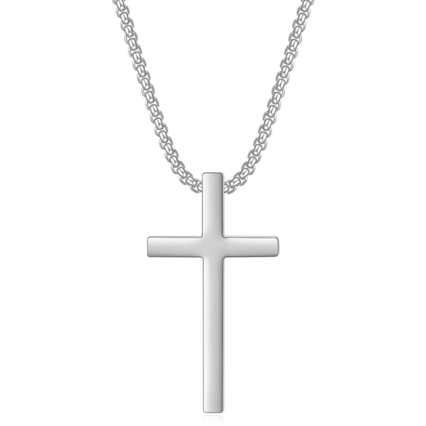 Planderful Everyday Genie Titanium Steel Cross Necklace For Men With Glossy Pendant And Hip Hop Style