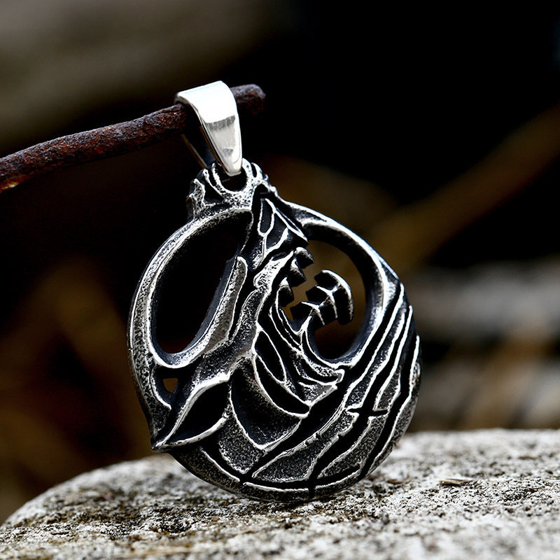 Titanium Steel Retro Wolf Head Pendant for Men - Unique Vintage Accessories