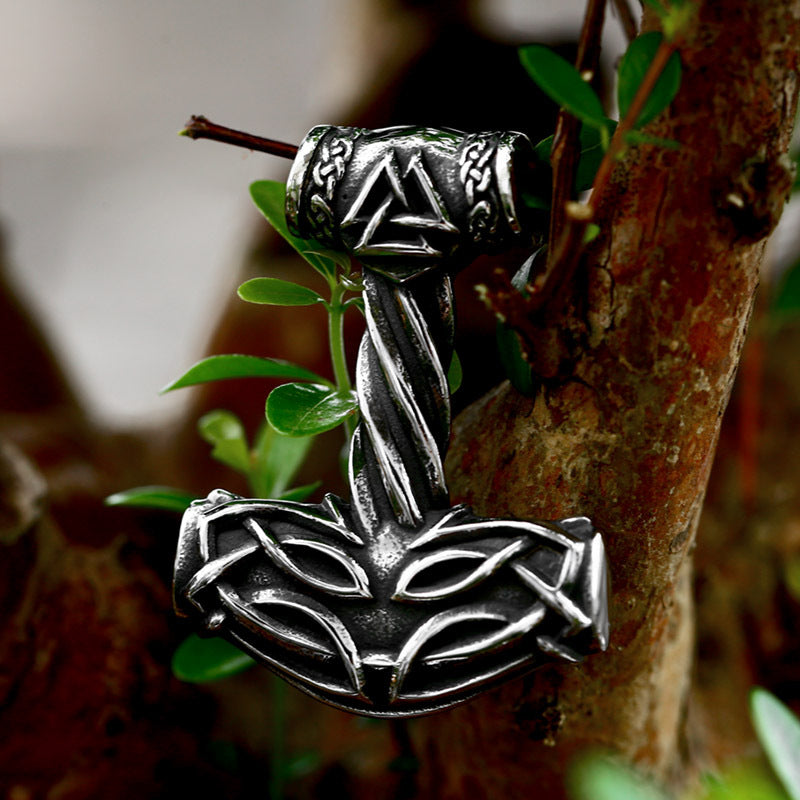 Retro Viking Triangle Titanium Steel Pendant - Thor's Hammer Men's Accessories in Wholesale