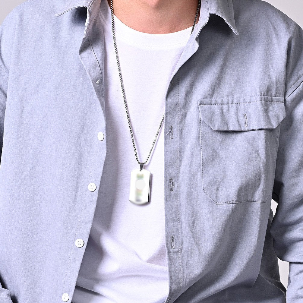 Cross-Border Amazon Rainbow Flag Titanium Steel Pendant Necklace