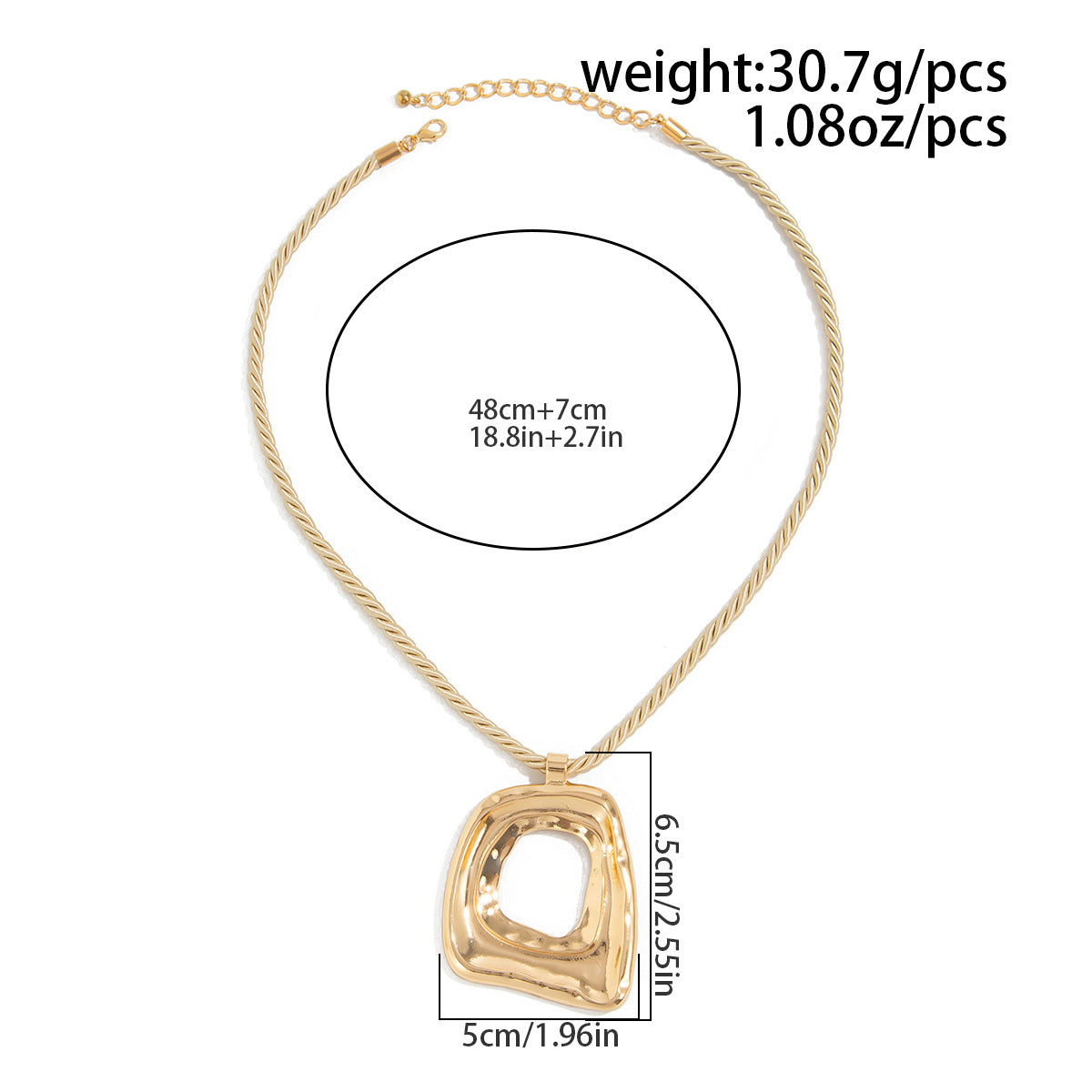 Punk Vortex Ring Rope Necklace