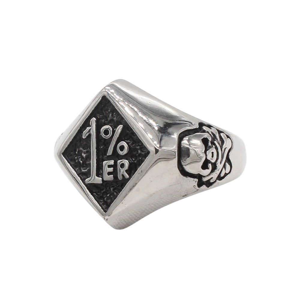 Planderful Skull Ring Titanium Steel European American Retro Style Unisex For Men Bold Protection