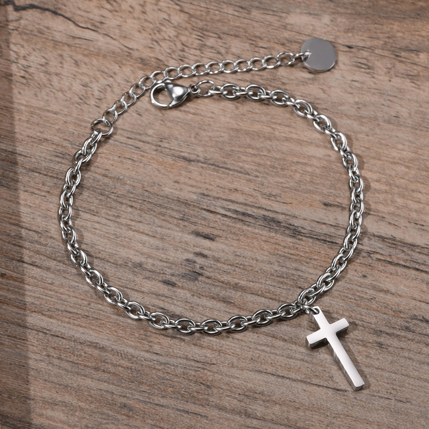 Jewelry Wholesale Stainless Steel Cross Chain Bracelet Men