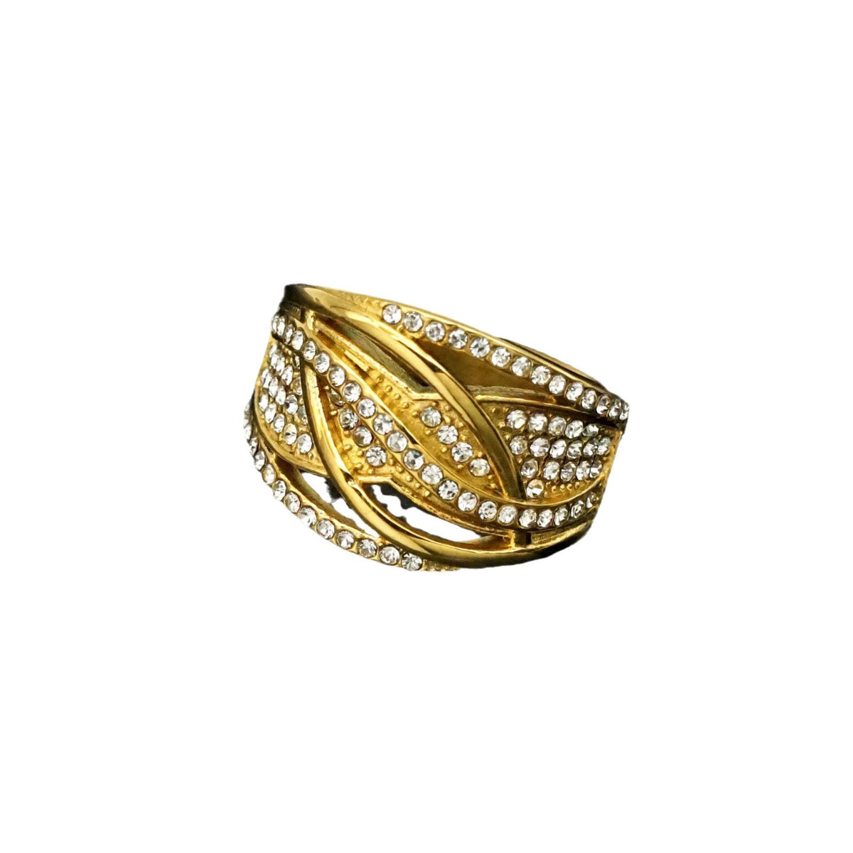 Planderful Zircon Stainless Steel Index Finger Ring Exquisite Winding Design Unisex Everyday Genie Fashion Statement