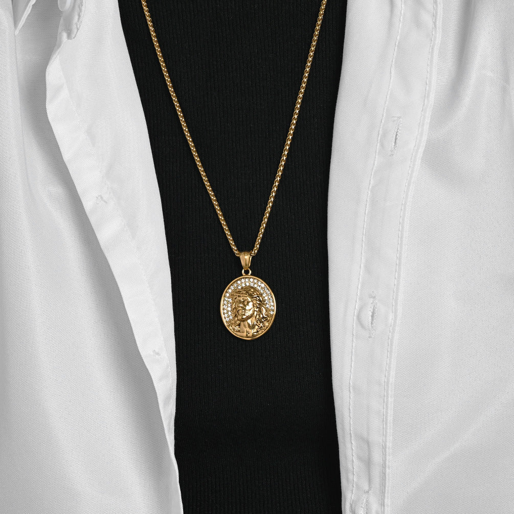 Stainless Steel Zircon Vintage Necklace