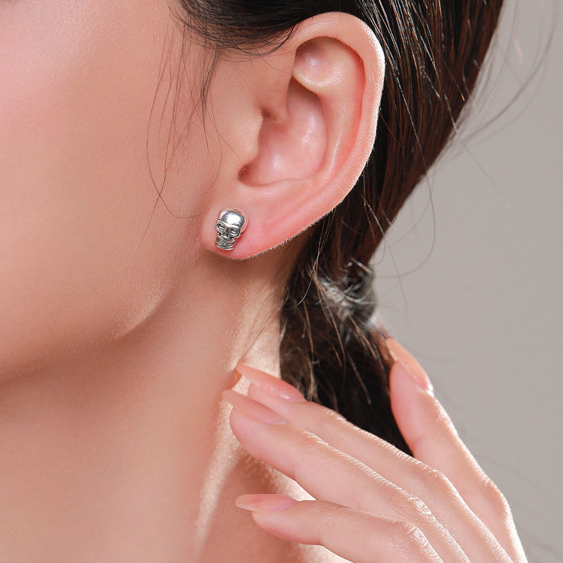 Retro Skull Sterling Silver Earrings - Everyday Genie Collection