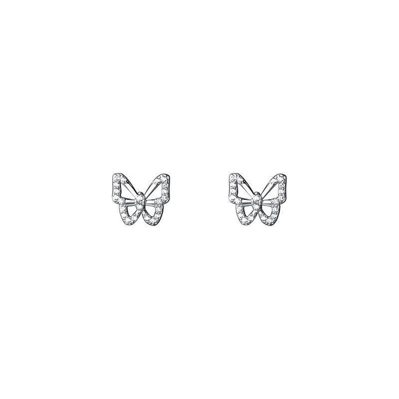 Butterfly Hollow 925 Sterling Silver Women's Earrings