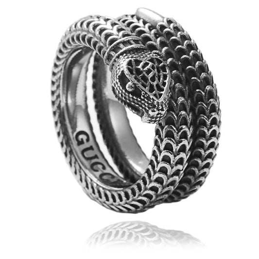 Retro Titanium Steel Snake Ring for Men - Cold-Blooded Viper Design, Trendy Accessories in Sizes 7-13