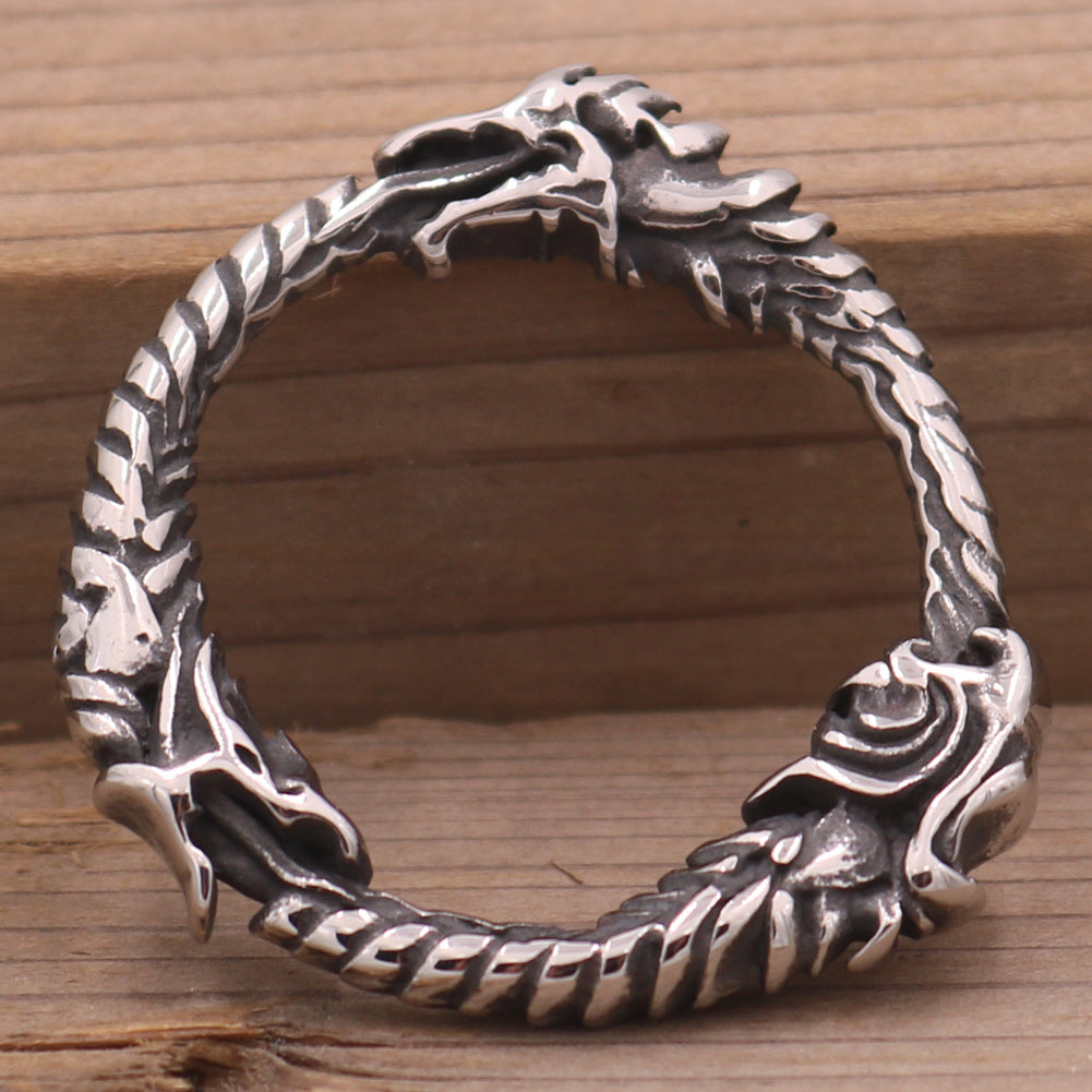 Dragon Tail Stainless Steel Pendant with Orchid Chain Necklace for Men