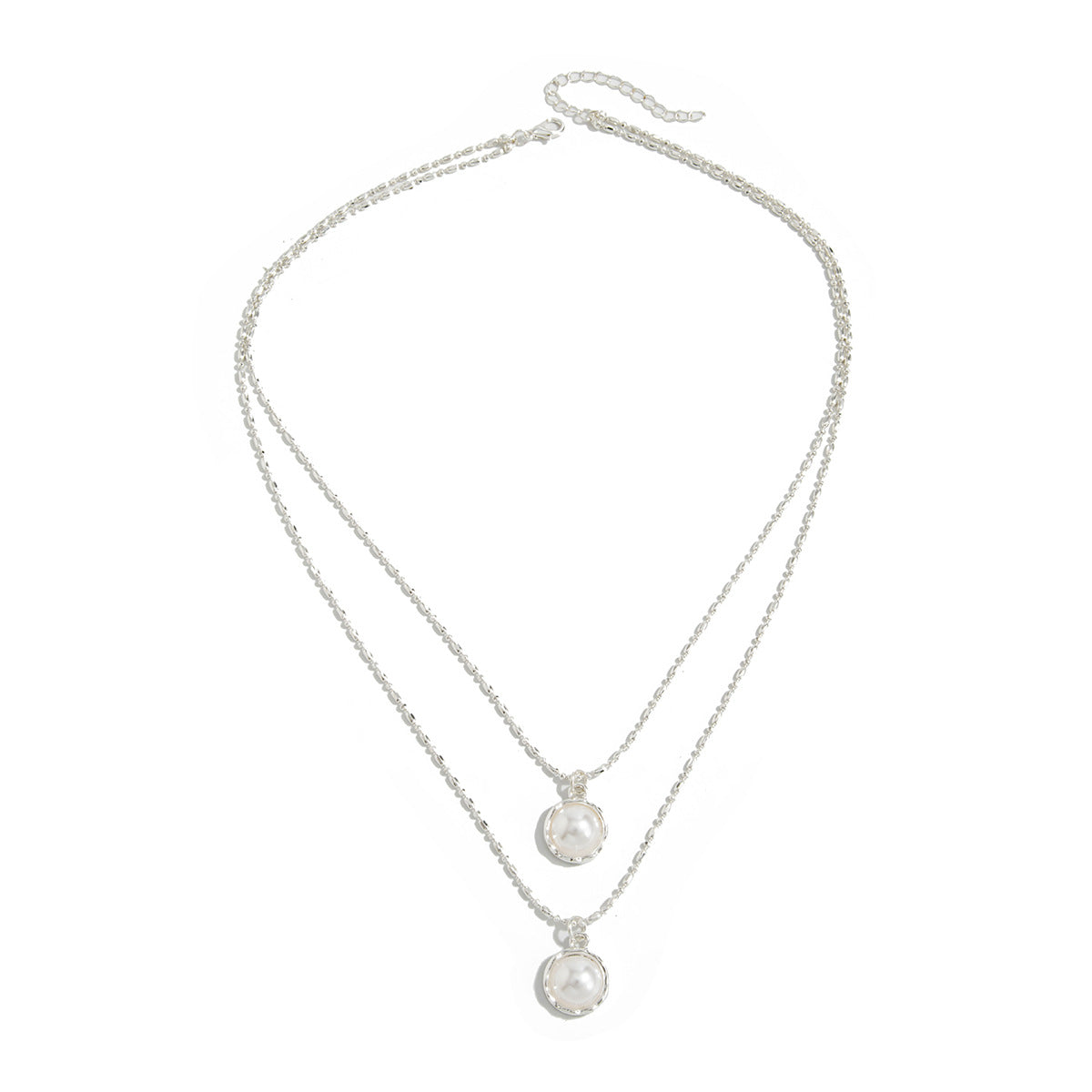 Double-Layer Pearl-Style Bead Necklace