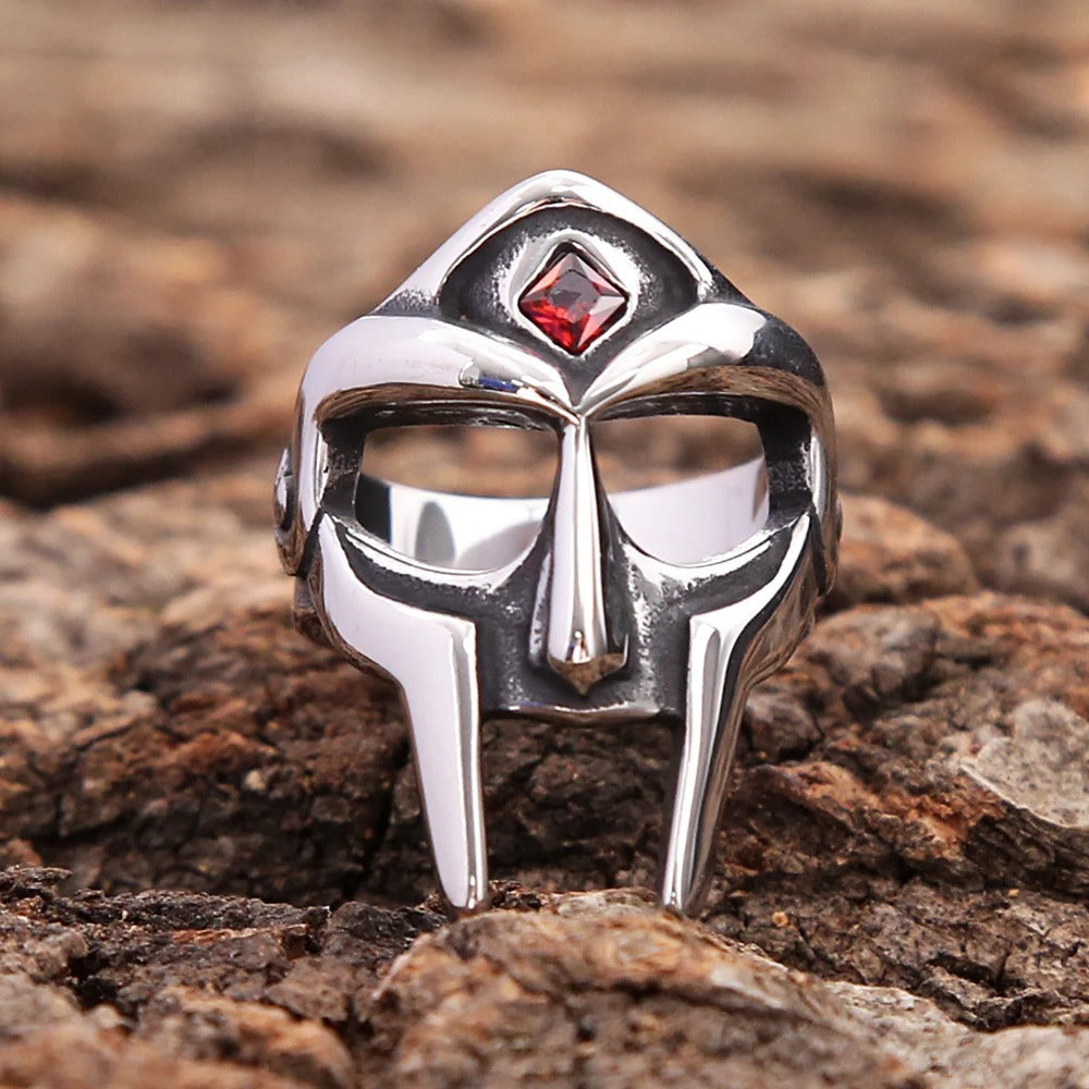 Gothic Viking Mask Stainless Steel Men's Ring