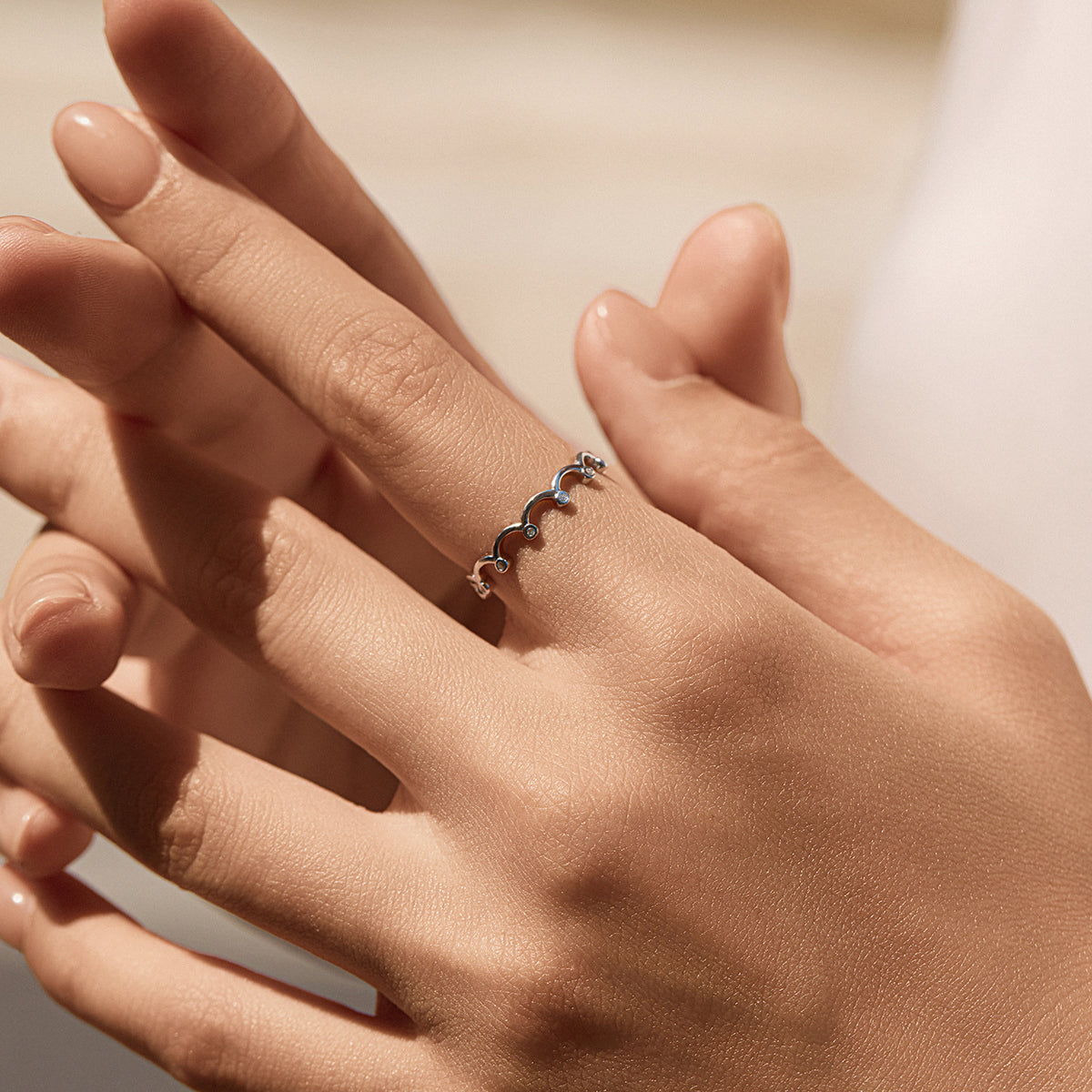 S925 Sterling Silver Crown Moissanite Band