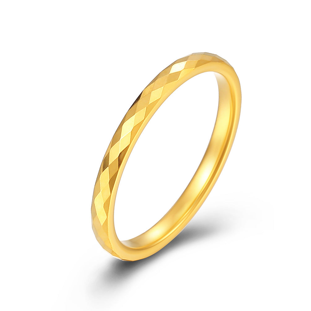 Cross-Border E-Commerce Simple Rhombus Tungsten Ring Fashion