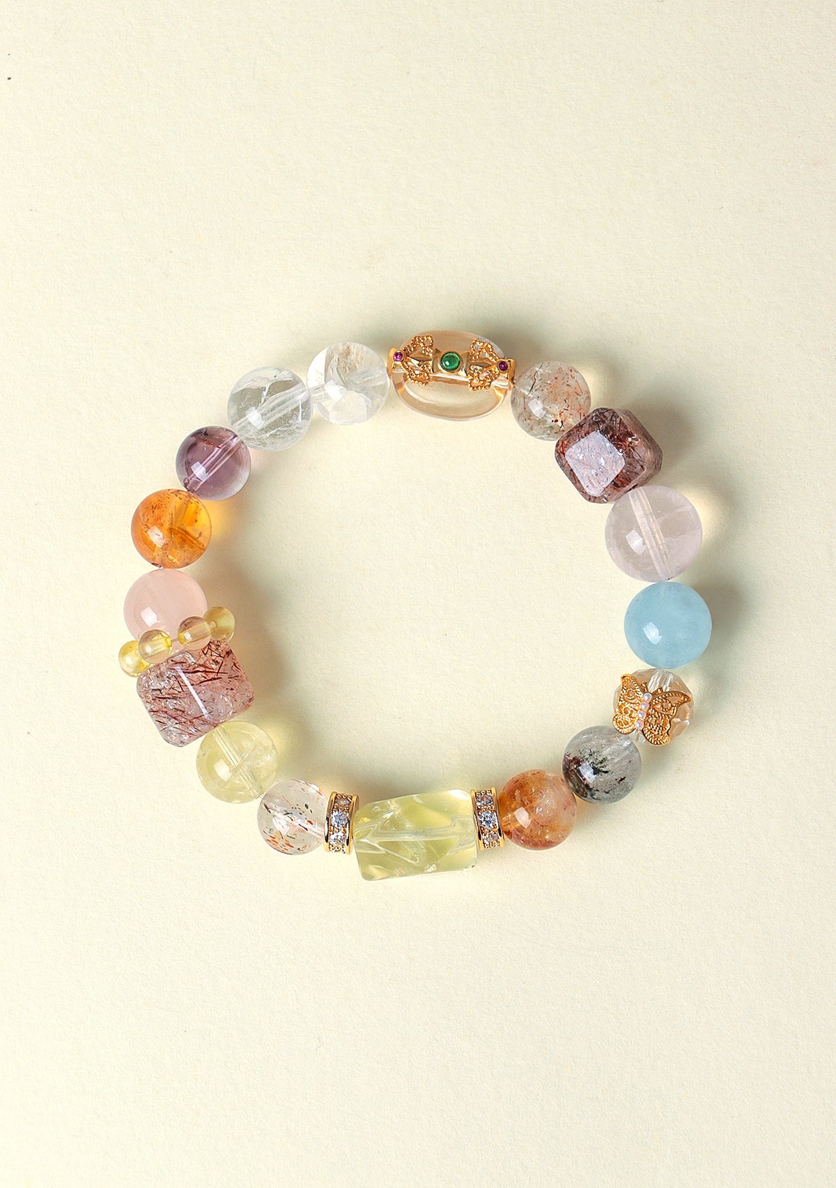 Aquamarine Amethyst Crystal Bracelet