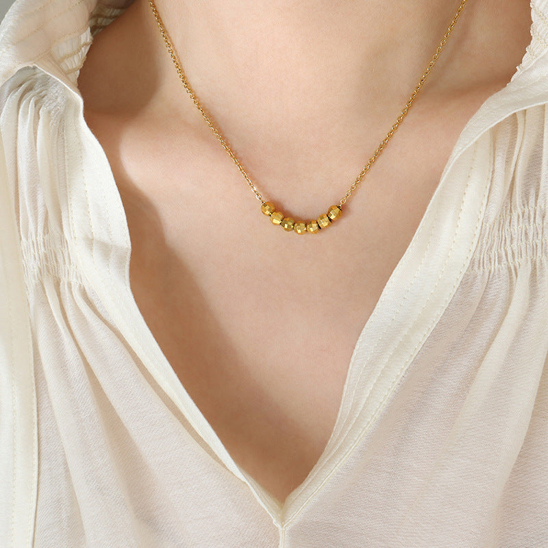 Elegant Bronze Personality Necklace with Unique Beads - Long-lasting Beauty