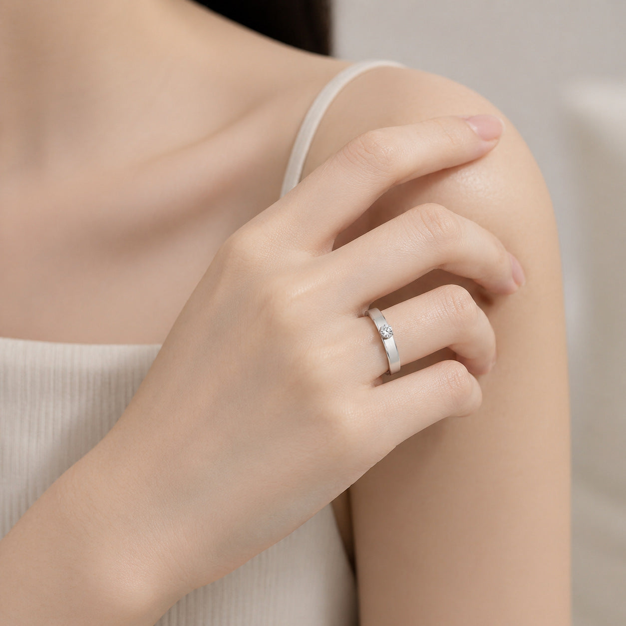 Stainless Steel Zircon Ring Two Tone Gold And Silver Elegant Unisex Couple Jewelry By Planderful Everyday Genie